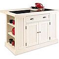 Nantucket Distressed White Finish Kitchen Island
