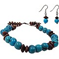 Turquoise Rainforest Bracelet and Acai Earrings Set (Colombia)