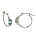Sterling Silver Mystic Sea Green Topaz and CZ Hoop Earrings