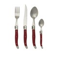 LeBrun French Flatware 24-piece 'Laguiole' Red Decor Cutlery