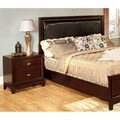 Enitial Lab 'Genevive' Two-Drawer Brown Cherry Wood Night Stand