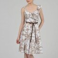 Signature by Robbie Bee Women's Ruffle Trim Floral Cotton Dress