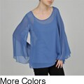 Annalee & Hope Women's Sheer Bell Sleeve Top with Cami