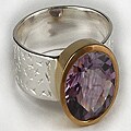 Gold-plated Silver Amethyst Ring (India) Size 7