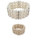 Roman Faux Pearl Crystal Stretch Bracelet