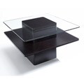 Glass/ Dark Coffee Wood 30-inch End Table