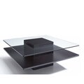 Glass/ Dark Coffee Wood 40-inch Coffee Table