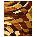 Hand-carved Modern Design Massimo Brown Rug (5'3 x 7'3)