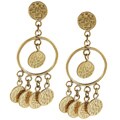 Hammered 'Multi Circle' Brass Dangle Earrings (Nepal)