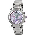 JBW Women's 'Victory' Stainless Steel Diamond Pink Dial Watch