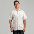 Natural Blue Men's Khaki Linen Paisley Shirt