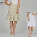 Sharagano Women's Ruffle Linen Skirt
