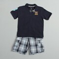 US Polo Association Boy's Polo & Plaid Short Set