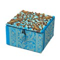 Blue/ Gold Fabric Jewelry Box (India)