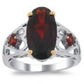 Meredith Leigh Sterling Silver and 14k Yellow Gold Garnet Ring