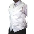 Ferrecci Men's White 4-piece Vest Tie Accessory Set