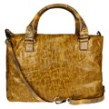 Vintage Reign Golden Olive Leather Tote Handbag