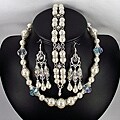 Ivory Pearl and Clear AB Crystal Wedding Jewelry Set