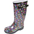 Nomad Women's 'Peace Puddles' Black Multi Rain Boots