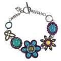 New! Carolee Great Escape Flower Linked Toggle Bracelet