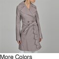 TAHARI Evelyn Ruffle Trench Coat