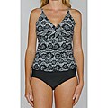Island Pearls Missy's Grey Lace 2-piece Tankini