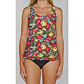 Island Pearls Missy's Red Floral 2-piece Tankini