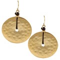 New! Ralph Lauren Large Hammered Disk Wrapped with Cord Drop Earrings