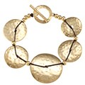 New! Ralph Lauren Goldtone Antique 7.5-inch Toggle Clasp Bracelet