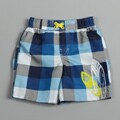 Ixtreme Toddler Boy's Plaid Surfboard Swim Shorts