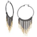 New! Abs by Allen Schwartz Crystal Gypsy Hoop Earrings