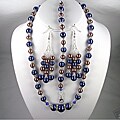 Navy and Chocolate Pearl Wedding Jewelry Set
