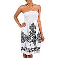 Stanzino Women's White Damask Halter Dress
