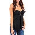 Stanzino Women's Black Strapless Asymmetric Hem Top