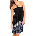 Stanzino Women's Black/ Grey Beaded Halter Dress