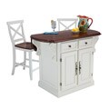 Traditions White and Cherry Island with Two Stools