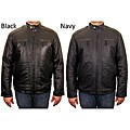 Knoles & Carter Men's Chest Zip Open-Bottom Big and Tall Leather Jacket