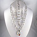 Clear AB Crystal With Marquise Pendant