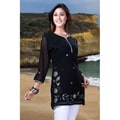 Black Georgette 3/4-sleeve Kurti/Tunic (India)