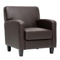 Peacock Brown Leather Modern Club Chair