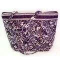 Laura Ashley Purple Floral Quilted Cotton Tote