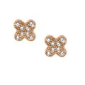 Moise 14k Rose Gold over Silver Cubic Zirconia Clover Stud Earrings
