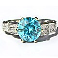 14k White Gold Cambodian Zircon and 1/3ct TDW Diamond Ring (H-I, SI1-SI2)