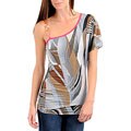 Stanzino Women's Grey/ Brown Printed Top