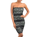 Stanzino Women's Black Floral Lace Dress