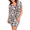 Stanzino Women's Plus Purple Floral Cowl Neck Dress
