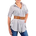 Stanzino Women's Grey Collared Belted Tunic