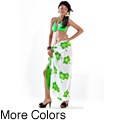Batik White/ Green Hibiscus Sarong (Indonesia)