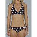 Island World Juniors 'Black Splash' Halter and Keyhole Bottom Bikini