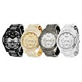 Geneva Platinum Men's Rhinestone-accented Link Watch